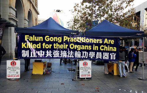 图5：在珀斯市中心商务区的步行街的真相展位