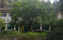 图二 洗脑班在电站宾馆右侧后面的楼内，能看到二楼的窗户上都有铁栏杆