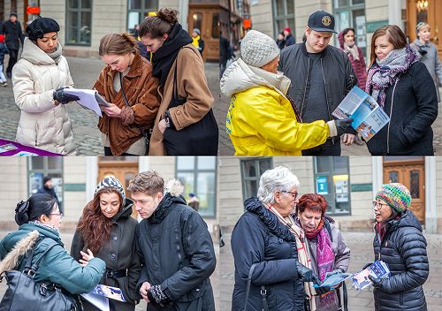 法轮功学员面对面讲述法轮功真相，揭露中共迫害。