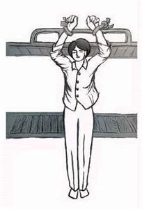 '中共体罚示意图：罚站'